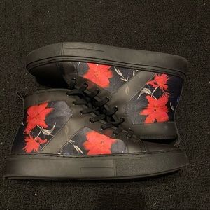 Men's Floral High-Top Dress Sneakers
